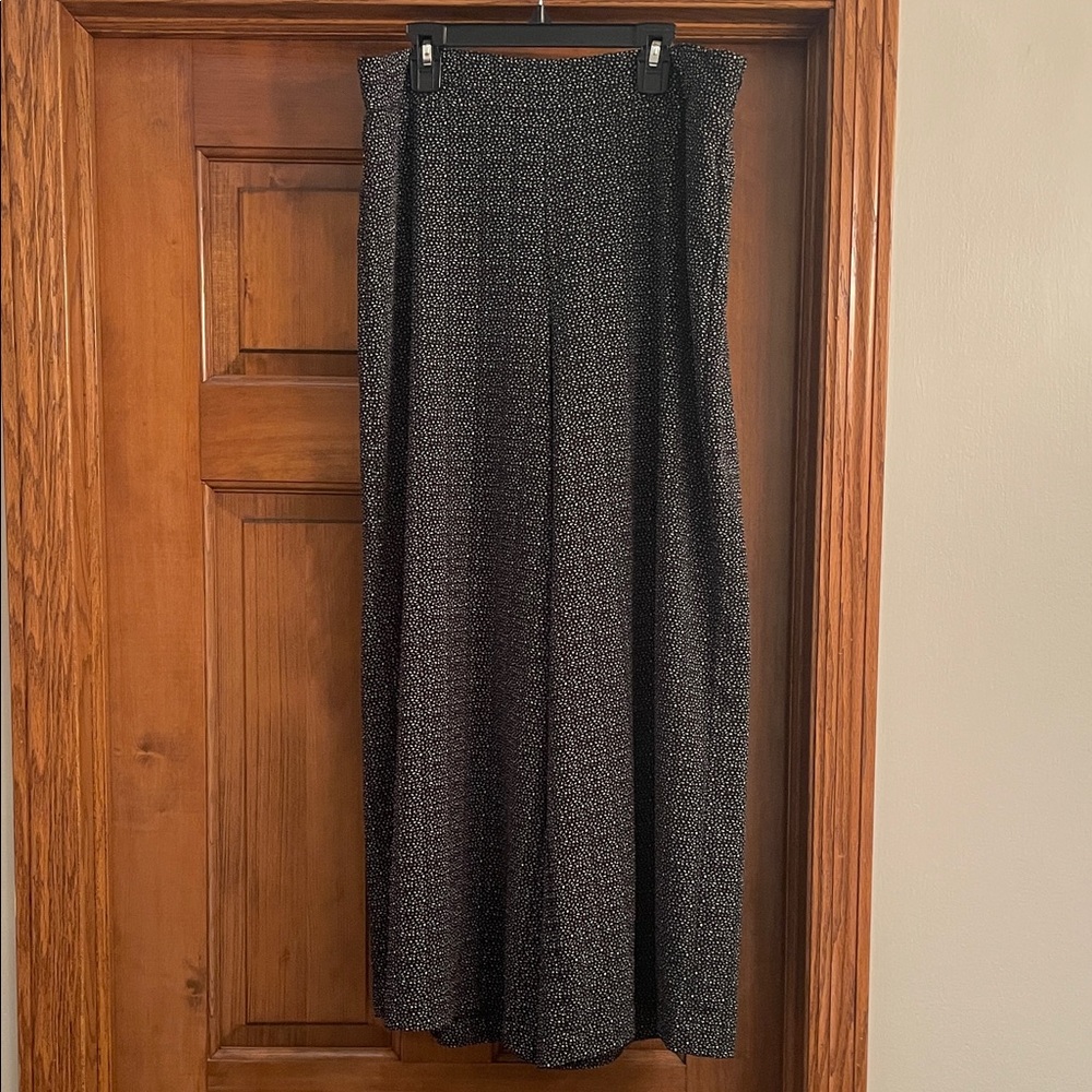 ADRIANNA PAPELL Black and White Patterned Wide Leg Pants
